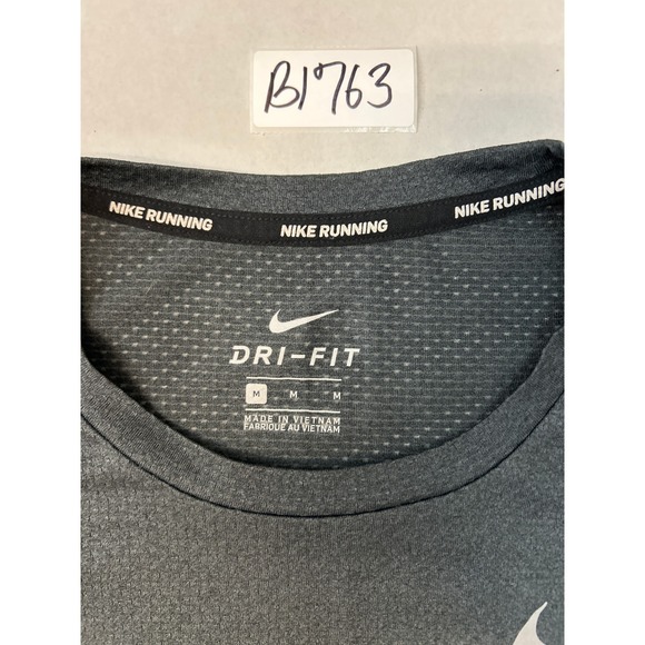 Nike Running Dri-FIT Mens Medium Charcoal Grey Mesh Sleeveless Tank Top - Picture 2 of 5